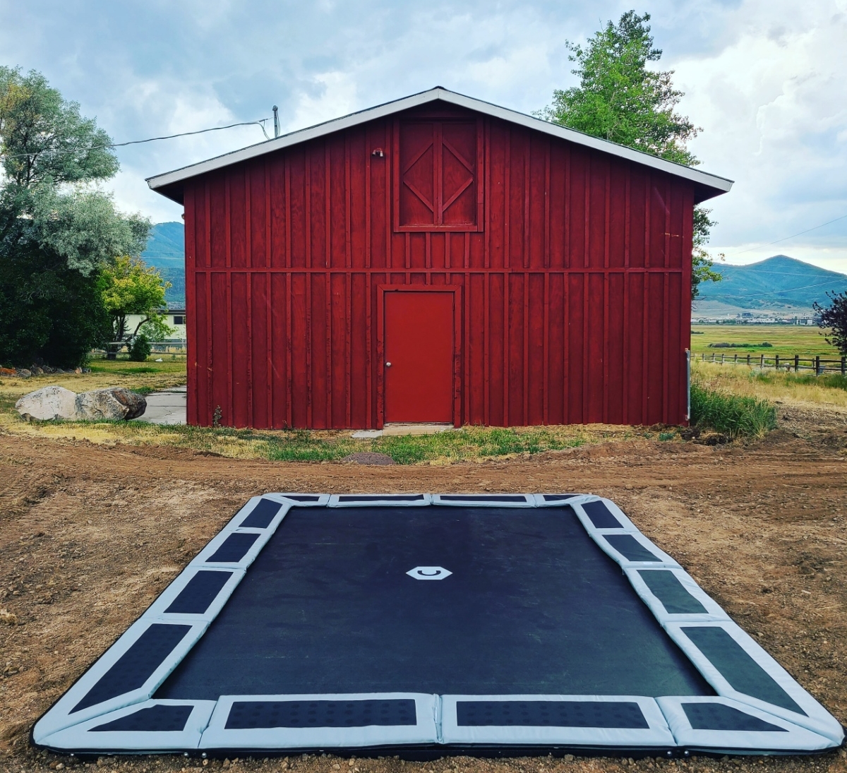 Rectangle inground trampoline kit for athletes and gymnasts